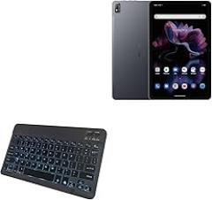 BoxWave Keyboard Compatible with Blackview Tab 16 - SlimKeys Bluetooth Keyboard - with Backlight, Portable Slim LED 7 Colors - Jet Black