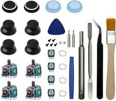 4pcs Analog 3D Joystick Thumbstick Replacement Parts with Screwdriver Repair Kits fit for Sony PlayStation 4 PS4 Controllers