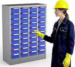 40 Drawer Bolt and Nut Tool Parts Cabinet - Nut Bolt Storage Drawer Organizational - for Sample, Metal and Electronic Components Blue