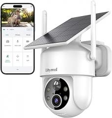 2K 360° View Security Cameras Wireless Outdoor, Solar Cameras for Home Security, Color/IR Illumination Night Vision, AI Detection, 2-Way Audio, Siren Alarm, SD/Cloud Storage, 2.4g WiFi