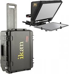 Ikan Elite Universal Large Tablet Teleprompter for Surface Pro & Ipad Pro, Beam Splitter 70/30 Glass, w/Rolling Case (PT-Elite-PRO-TK) - Black