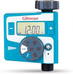Gilmour Single Outlet Electronic Water Timer for Garden Hose, Irrigation Timer for Sprinklers and Drip Lines, Blue