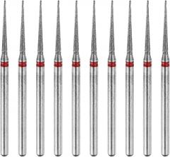 HARFINGTON 10pcs 200-230 Grits Diamond Grinding Bit 1.8mm Tapered Head 2.35mm Shank 15mm Length Stone Sanding Drill Bits Rotary Tool for Ceramic Glass Nails Grinding Polishing