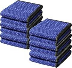 Boxer 80in x 72in (12 Pack) Non-Woven Universal Moving Blanket, Multipurpose, Lightweight, Blue Color, Scratch Protection (43lbs/Doz Weight)