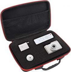 EVA Protection Case with Foam,Portable Shockproof EVA hard Protective Case, Lightweight Electronics Storage Box Organizer for Camera Drones Lenses(gules-1-monolayer)