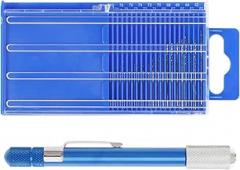 21 Pcs Pin Vise Hand Drill Set, High Speed Steel Twist Drill Bits with Mini Pin Vise and Box, Imperial Micro Drill Bit Set for Jewelry Bead Making Woodworking Drilling Home and Electronic Repairing
