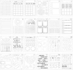 24 Pack Journal Planner Stencils, Reusable Stencils for A5 Notebook & Most Journals, Includes Letter Stencil New 2026 High for Reliable Electronic Component, Precision, Stable Performance