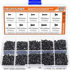 600 Pieces M2 M2.5 M3 Phillips Flat Head Screws, Electronic Repair Screws for SSD, Laptop Notebook Computer