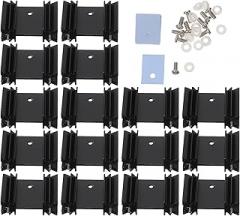-220 Aluminum Semiconductor Heat Sink Cooling Fin Kit with Insulation Pads and Screws, 40pcs Set for Electronics Voltage Regulator and Metal Heat Dissipation in Random Color