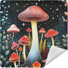 Night Woodland Mushrooms Camera Protective Wrap, Anti-scratch Lens Protector Wrapper, Magic Self-Adhesive Cloth for Cameras/DSLR/Laptop/Electronic Accessories, M