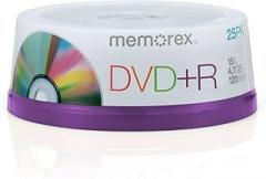 Memorex DVD+R 16x 4.7GB 25 Pack Spindle