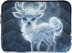Computer Case for Laptop Portable Electronic Device Cover White Deer Under Moonlight Shockproof Protective Notebook Case