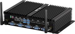 HISTTON Fanless Mini Desktop PC, Industrial PC Intel Core i7-8550U, 16GB RAM 512GB SSD, 4 RS232 COM+2 RS232/485 COM, 2 LAN, HDMI, DP, EDP, LPT, WiFi, Windows 11 Pro/Linux Ubuntu