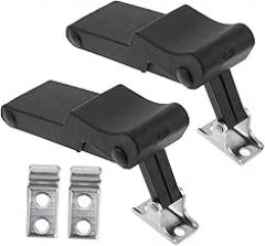 Lock Latch Replacement Kit Black Rubber Latch Stainless Steel Keeper for Electronics