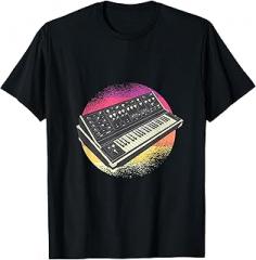 Vintage Analog Echoes Retro Synth Apparel Analog Synthesizer Retro Electronic Musician Keyboard T-Shirt
