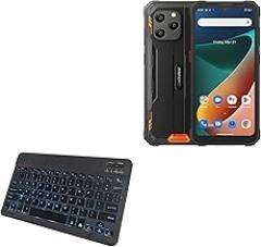 BoxWave Keyboard Compatible with Blackview BV5300 Pro - SlimKeys Bluetooth Keyboard - with Backlight, Portable Slim LED 7 Colors - Jet Black