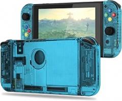 [Update Version] DIY Replacement Housing Shell Case Set for Switch NS NX Console and Right Left Switch Joy-Con Controller Without Electronics (Set-ice Blue)