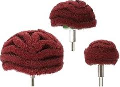 Kisangel 3pcs Shank Mushroom Polishing Brush with Flying Wing Buffing Wheels for Metal Jewelry Deburring and Tarnish Removal Includes Red Nylon Pads for Precision Surface Cleaning