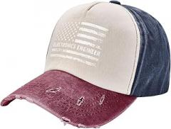 ZKLCRYTR Electronics Engineer American Flag Baseball Cap for Men Women Trucker Hat Vintage Dad Golf Hats