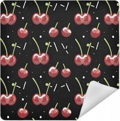 Cherry Print Black Camera Protective Wrap, Anti-scratch Lens Protector Wrapper, Magic Self-Adhesive Cloth for Cameras/DSLR/Laptop/Electronic Accessories, S