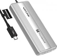 WAVLINK 2TB Thunerbolt 5 M.2 NVMe External SSD Driver, Portable 80Gbps Ultra Fast External SSD Drive with Cooling Fan and Aluminum Heat Sink Enclosure, Thunderbolt Certified