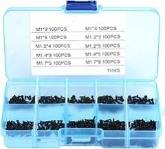 Rustresistant Small Screws Cross Head Selftapping Bolts Assortment Kit for Watches Glasses Electronics Repair 1000pcs