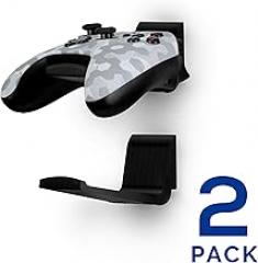 [EOL] Game Controller Bed Wall Mount Stand Holder (2 Pack) for XBOX ONE SWITCH PS4 PS5 STEAM PC NINTENDO, Universal Gamepad Accessories - No screws, Stick on, Black By Brainwavz (UGC-X) [EOL]