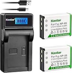 Kastar Battery (X2) & LCD Slim USB Charger for Fujifilm NP-85, BC-85, FNP85, NP85 and Fujifilm FinePix S1, FinePix SL240, FinePix SL260, FinePix SL280, FinePix SL300, FinePix SL305, FinePix SL1000