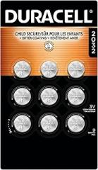 Duracell 2032 Lithium Battery, 9 Count (Pack of 1), Compatible with AirTag, Child Safety Features, Key Fob, CR2032 3V Cell