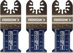 Arrow OSC107-3 Standard Wood and Nail Oscillating Tool Blade for Wood, PVC, Copper Pipe, Drywall, Universal, Fits Most Multitools, 1-5/16 inch, 3-Pack