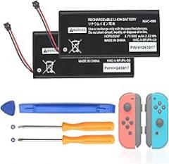 HAC-006 Battery for Switch Joycon Controller: Replacement Compatible with Nintendo Switch Left & Right Joy Con Controller Battery Pack Lithium Ion 3.7V 600mAh Joy-Con HAC-015 HAC-016 (2-Pack)