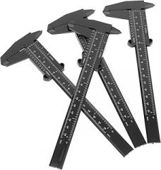 4pcs Plastic Calipers Lightweight Manual Measuring Tools for Electronics and Mechanics with Clear Scale Markings Portable Black