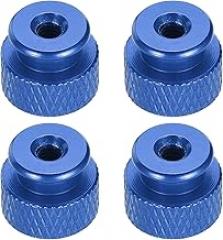 Pack of 4 Aluminium Alloy Knurled Nuts M3.5 x 12 x 10 mm, High Head Knurled Nut Metal Handle Nut Thread Adapter for Electronic Devices Industrial Machine Assembly, Blue
