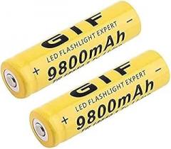 3.7V 9800mAh High Capacity Button for LED, Headlamp, Electronic Devices, 2 Pack