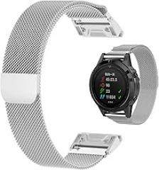 CZKE 20mm 22mm 26mm Magnetic WatchBands for Garmin Quickfit Watch Band (Color : Silver, Size : 22mm)