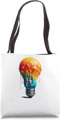 Light Bulb Electrician Gifts Dripping Paint Light Bulb Electrician Bulbs Electronic Tote Bag