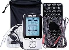 TENS 7000 3-in-1 Combo TENS Unit Muscle Stimulator, Back Pain Relief, Sciatica, Neck, Shoulder, Muscle Pain, Electronic Pulse Massage, 36 Customizable Programs, 4 Electrode Pads