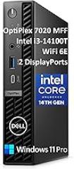 Dell OptiPlex 7020 MFF 7000 Mini Business Desktop Computer, 16GB DDR5 RAM, 512GB PCIe SSD, 14th Gen Intel Core i3-14100T (Beat i5-12400T), WiFi 6E, 2 DisplayPorts, HDMI, Type-C, Windows 11 Pro