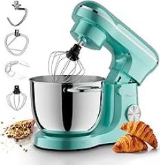JESS 6QT & 5QT Dual Bowls Stand Mixer, 10-Speed Tilt-Head Food Mixer with Electronic Timer, Touch Control & LED Display, Stainless Steel Bowls Kicthen Mixer, Dough Hook, Flat Beater, Whisk Included