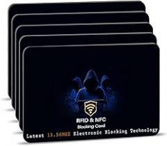SaiTech IT 5 Pack RFID Blocking Card NFC Contactless Debit/Credit Card ATM Passport Protector ideal for Men & women slim perfectly fit in wallet (Blue Printed)