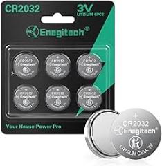 Enegitech CR2032 Lithium Coin Batteries Button 2032 3V Recommended for Use in Key Fobs, Watches, Door sensors, Calculators, Remote Controls, Thermometers, Key Finder GPS Compatible (6-Pack)