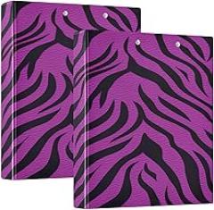 3 Ring Binders Purple Stripe Holds 200 Sheets– Waterproof, Durable, and Multi-Purpose Round Ring Binders with Clip and PVC Pocket, 2 Pack 20849356