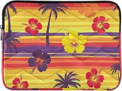 Soft Laptop Case Portable Electronic Device Cover Palm Trees Protective Case with Zipper Medium
