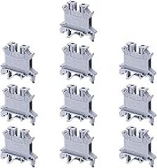 MECCANIXITY Terminal Blocks 20 Pack USLKG2.5N Rail Mount Fuse Holder Screw Terminal Block Wire End Bracket Stopper Din Rail Screw Fixed for DIY Electronic Circuits Machine Appliances