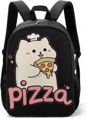 Cat Chefs Pizza Lover Unisex Backpack Daypacks Large Capacity with Side Pocket Laptop Bag for Travel