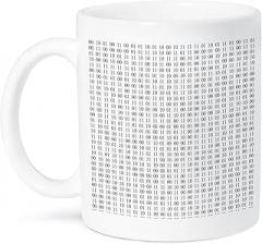 3dRose Digit one and zero on white. Binary pattern. Mathematics, electronics 11oz Mug