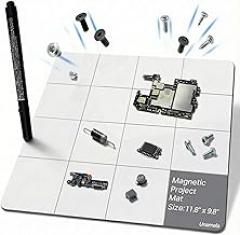 Magnetic Mat, Magnetic Project Mat, Unamela Large Size Mat with Dry Erase Pen - Preventing Losing Screws When Repairing Cell Phone, Laptop or Other Electronics