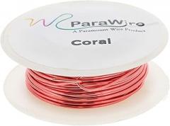 Copper Wire, Silver Plated Parawire 18ga Coral 25' Roll