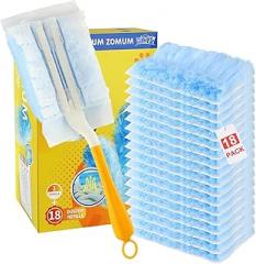 Duster Refills for Swiffer Dusters，Strong Static Dust Removal，Duster Refill Replacement Head for Electronics, Furniture, Blinds（18 PCS+1Handle）