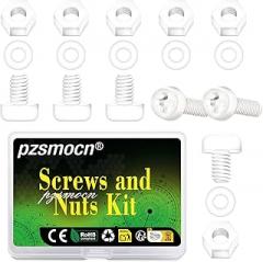 300 Pieces/100 Sets M3*6 mm Plastic White Nylon Cross Round Head Screw Hexagonal Nut Combination Kit, with Insulating Washers, Standard Size, for DIY and Electronic Assembly.